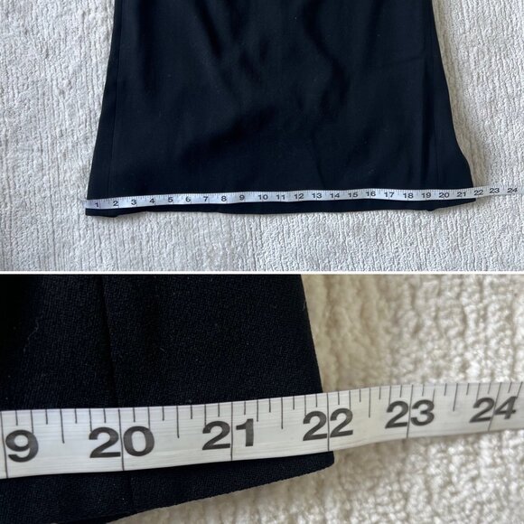 Ann Taylor Pencil Skirt Womens Size 2 Pleated Back Black Virgin Wool - Picture 6 of 7